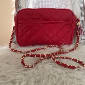 Double zipped red purse